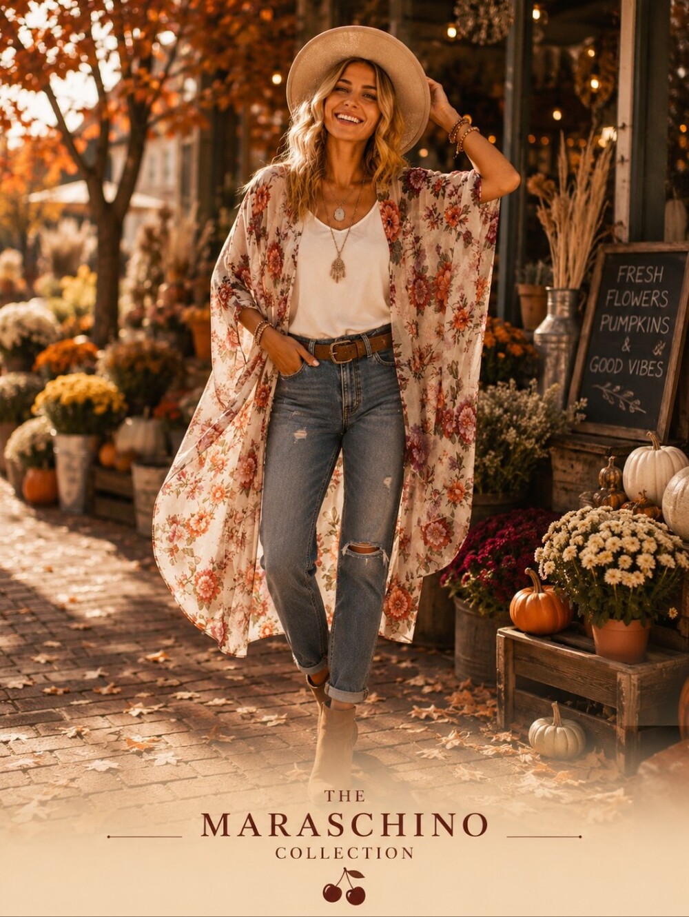 Emory Park Floral Boho Kimono Layering | 2X
